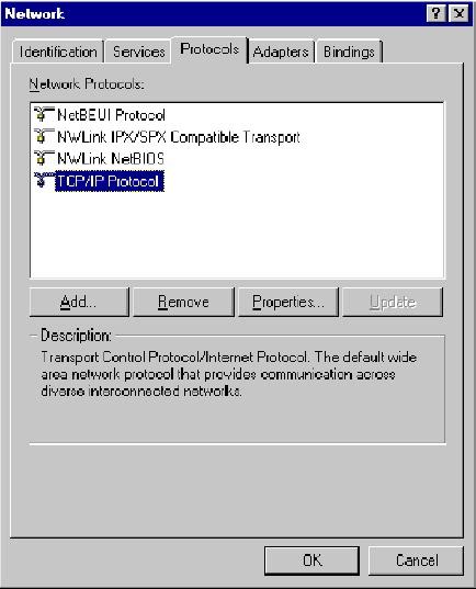 Checking TCI/IP Setting for Windows NT4.