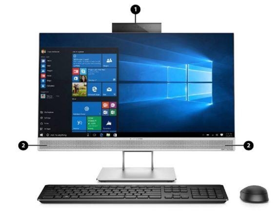 Overview HP EliteOne 800 G4 All-in-One Business PC (23.8"? Touch and Non-Touch) 1. Camera (optional) 2. Speakers (optional) Infrared (IR) and dual facing camera (optional) 1. Camera light 3.