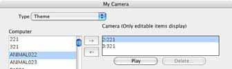 Saving the My Camera Settings to the Camera (4/8) 3. In the [Camera] list, select a setting that you would like to change and click.