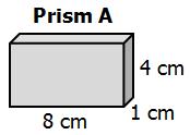 21 Rectangular prism A has a length of 200 centimeters, a width of 120 centimeters, and a height of 80 centimeters. Rectangular prism B is 10 times smaller in volume.