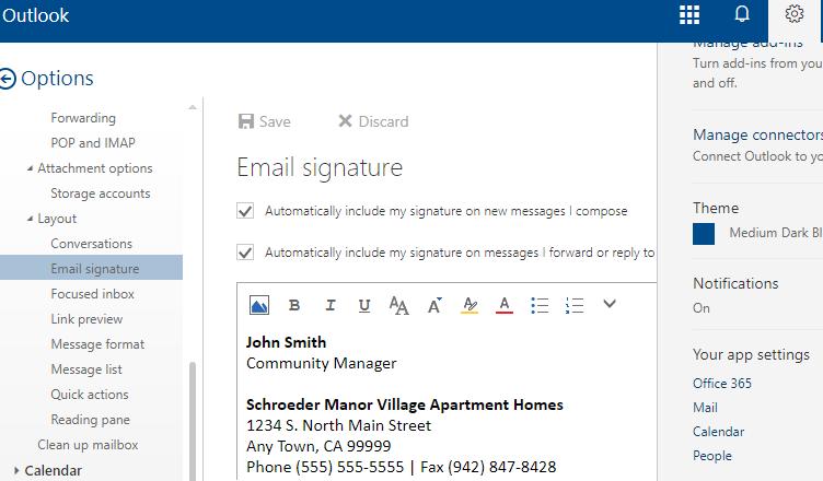 Office 65 User s Guide - Page 7 Update Email Signature 6 5 4 Click Settings icon Click Mail Click Email signature 4