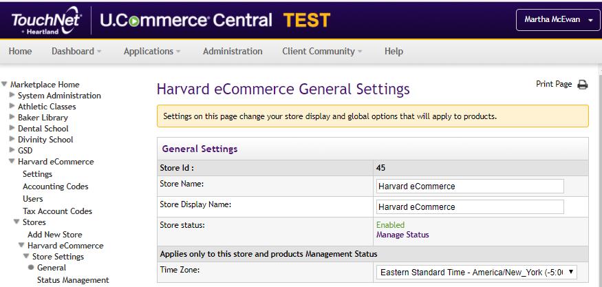 General Settings In the TEST Environment you can use either Enable or Preview.