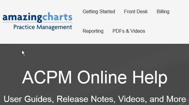 Release Notes: Read up on all the current and previous ACPM updates. Workflows: Read recommend workflows for your Front office and Back office.