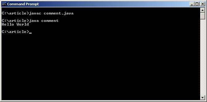 Compiling and Running 1. Save the source code listing into a file named comment.java. 2. Launch a Windows command prompt. 3.
