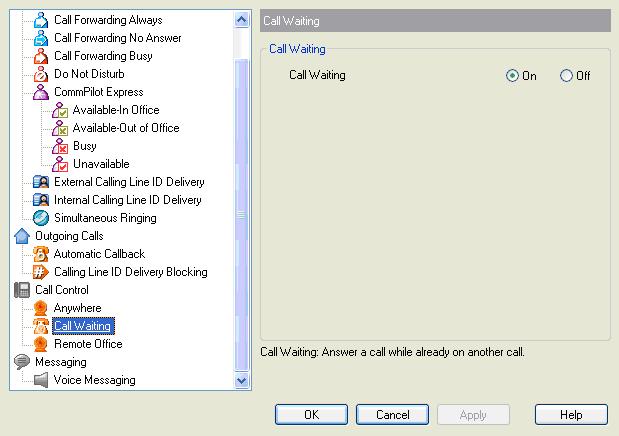 5.3.2 Call Waiting The Call Waiting service allows you to answer incoming calls while engaged in another active