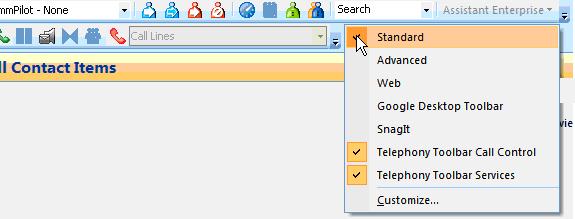 6.2 Telephony Toolbar Not Visible in Outlook If the Telephony Toolbar is not visible in Outlook, follow these steps. If the problem is not solved, contact your service provider.