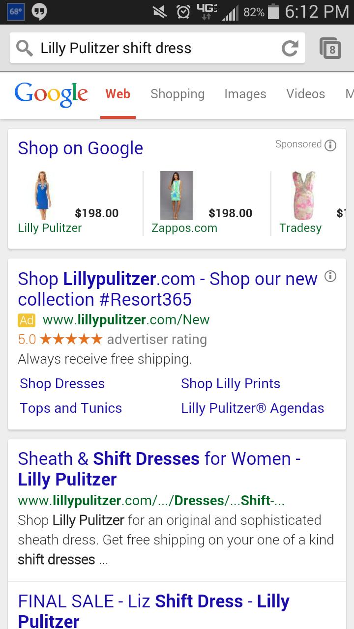 The Differences Between Search Ads and Shopping Ads The Similarities Between Search Ads and Shopping Ads Product Listing Ads show on the same search engine results page as SEM keyword campaigns, but