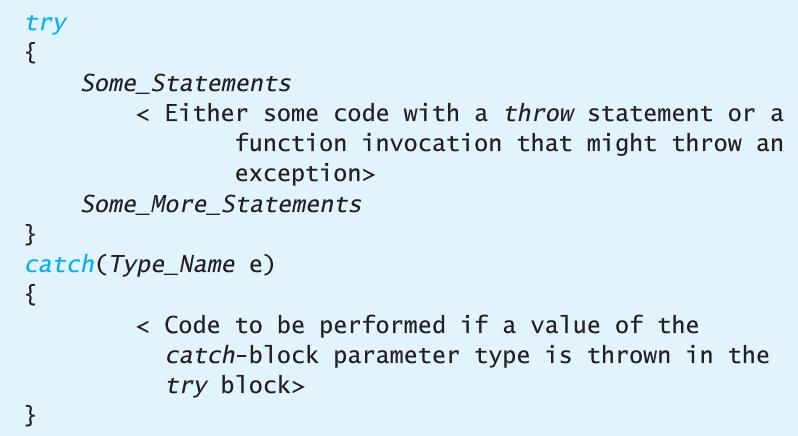 Syntax Review: Notes: This is a high-level language perspective of exception handling.