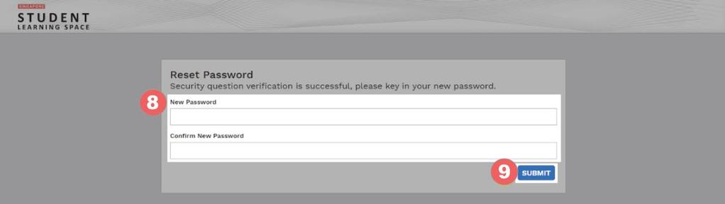 3e: Reset Password Page f) If your password was successfully reset, you will be brought to the SLS login page.