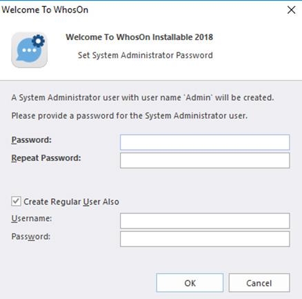 Installing and configuring WhosOn Installable Server Useful links https://www.whoson.com/downloads 1 Download the WhosOn Installable Server 2018 from https://www.whoson.com/downloads. Installation of WhosOn requires a SQL database to hold chat and visitor data.