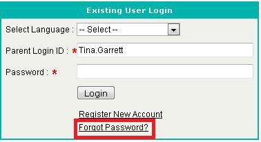 system defaults to English. 2. Enter Parent Login ID 3. Enter Password 4.