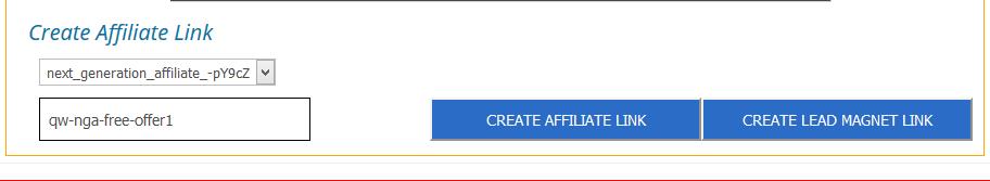 Click the CREATE AFFILIATE button to create a Sales Link (one that will send visitors direct to the sales page.