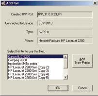 IPP Client Configuration for Windows 95/98/Millennium/NT 4.0/2000/XP 1. Run the Add IPP Port program entry created by the installation. A screen like the one shown in Figure 8-1 will be displayed.