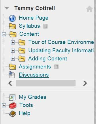 o Content Area = Adds a new content area o Module Pages = Adds a link directly to a specific module (Alerts, Support, Announcements, Calendar, etc.) on the menu.
