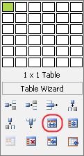 You may also click the Insert Table button available on the upper toolbar and select the Merge Cells Horizontally button from the Table Wizard which will appear (see the screenshot below).
