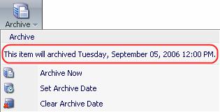 Select Clear Archive Date to clear the archive date.