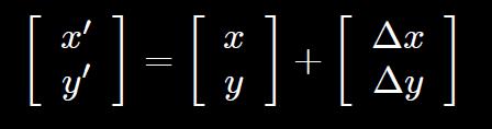 Translation mathematics in matrix notation The image is shifted