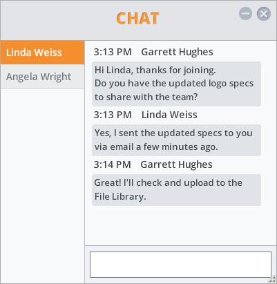WEB MEETING FEATURES PRIVATE CHAT To chat privately with another participant, click the arrow next to their name and select CHAT.