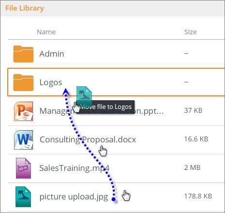 FILE LIBRARY (DESKTOP) MOVE A FILE You can move a file to a folder: just drag it to the folder, and drop it.