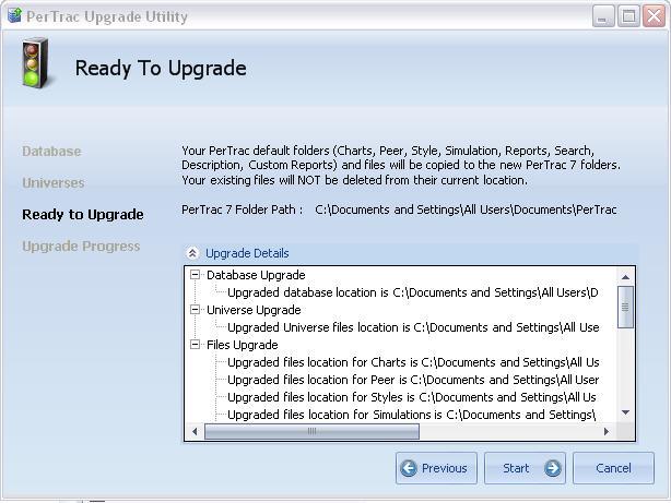 The database path is displayed in the Database Upgrade window. Click Next. 4. The next step is the Universe upgrade. Click Next. This step will upgrade your universe files from the.