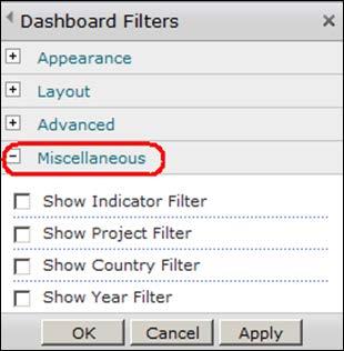 3. In web part properties expand Miscellaneous properties group (at the bottom). 4. There are four filters that could be either shown or hidden depending on whether respective checkboxes are selected.