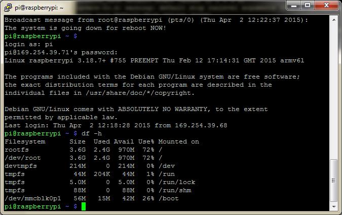 It should now show as 3.6G Installing WebIoPi framework on Raspberry Pi Navigate to the Downloads page on WebIoPi website: https://code.google.