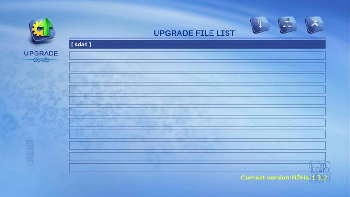 5. Select a correct upgrade file in your USB device, and press "OK" button to execute upgrading; 6.