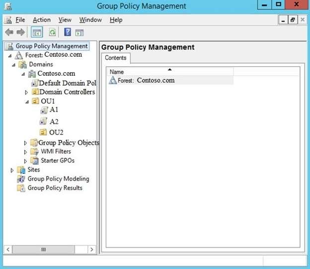 You discover that some of the settings configured in the A1 Group Policy object (GPO) fail to apply to the users in the OU1 organizational unit (OU).