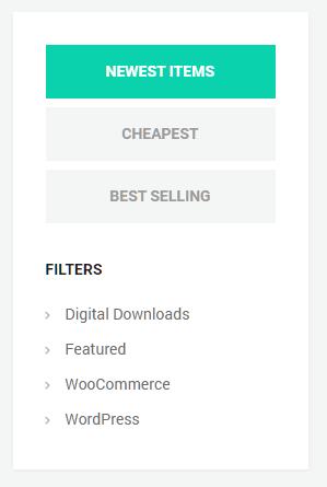 Adding Filters to Shop Page These filters are added via two widgets. 1. Olam download filters displays the sorting buttons Newest items, cheapest and best selling 2.