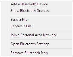 Using the Bluetooth Software (Vista) After you have completed the driver and software installation and reboot your computer, a Bluetooth icon will appear on your desktop and in the bottom right hand