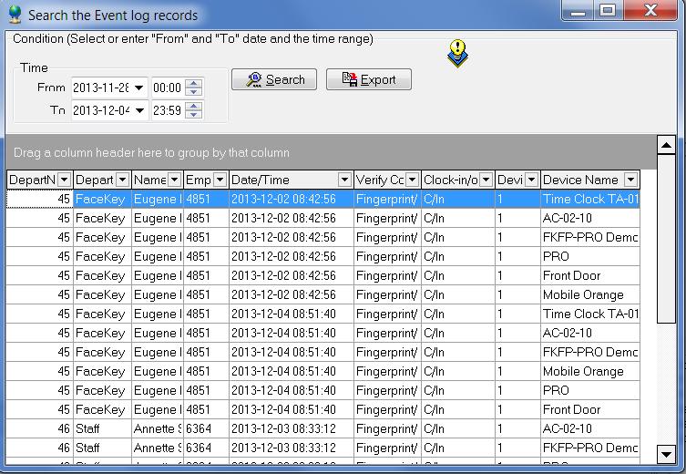 Software Overview EntryGuard Door Management System Software Search, Report and Export Functions Search by date and time periods.