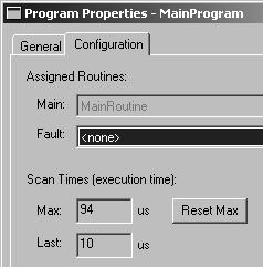 execution time (program scan time) time to execute the logic of a program (its main routine and any subroutines that the