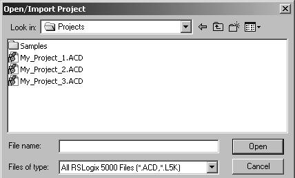1-2 Program and Test a Simple Project Create a Project for the Controller To configure and program a Logix5000 controller, you use RSLogix 5000 software to create and
