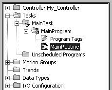 Program and Test a Simple Project 1-7 Enter Ladder Logic For a Logix5000 controller, you enter your logic in routines.