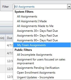 Data returned through the API 1 follows the same logic. Assignment View Options Perform any of the following options on the Assignment view.