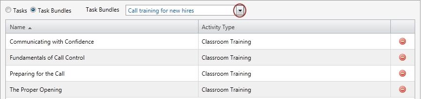 The tasks included in the bundle are displayed. 2. To exclude a task from the assignment, click Exclude Assignment.