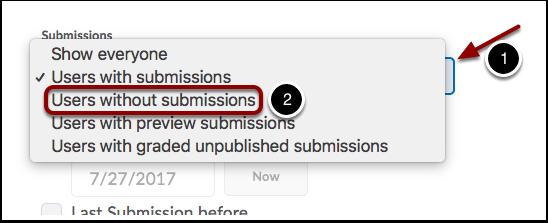 Submissions 1. Click on the drop down menu under Submissions. 2.