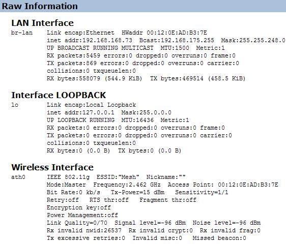 5.4.2.1. ARP Cache Fig. 26. Raw Information Fig. 27. ARP Cache On this page, it shows the Address Resolution Protocol Cache information here.