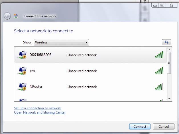 To open up the Windows Configuration, go to Start Connect To b.