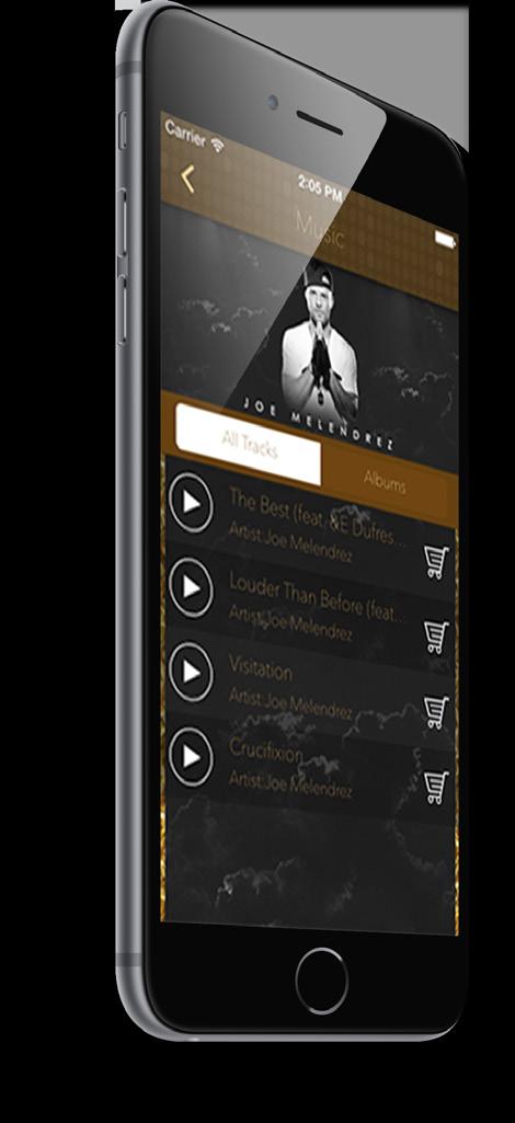 Music Give your fans and customer the ability to listen to & purchase music inside your app.