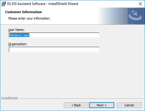 1.2 Installing/Uninstalling This Software 5. The user information registration window appears.