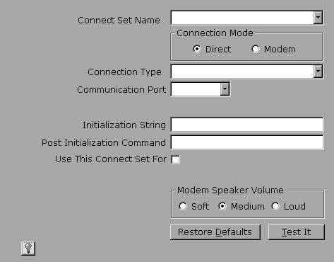 COMMUNICATIONS SET UP MODEM CONFIGURATION SCREEN REFERENCE Before Versa XS can communicate with a unit, the communication settings must be configured.