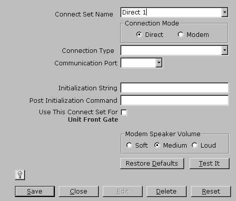 COMMUNICATIONS - CUSTOM CONFIGURE If you are using Versa XS for the first time, select the Auto Configure option. Opening the Modem Configuration Screen: 1.