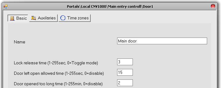 from the door drop-down menu Set the values in the Door Basic tab -