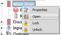 Door control Right-click on the door to control and select the control item from the door drop-down menu - Open: Acts as legal access to the