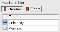 Access report Set time filters Set filter for User or Department report Select the Readers in the additional filter panel