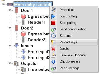 Upload users to a controller Right-click on controller item and select Reload