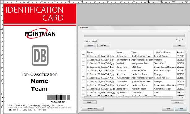 14. The following image will display when the photo, text, or barcode is connected to the database successfully. (Photo-DB Image, Text-Connected Program List, Barcode-N/A.