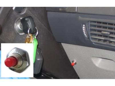 The panic switch can be mounted in any convenient, accessible location, generally in or near the steering column. Attach the switch to the red & black wires.
