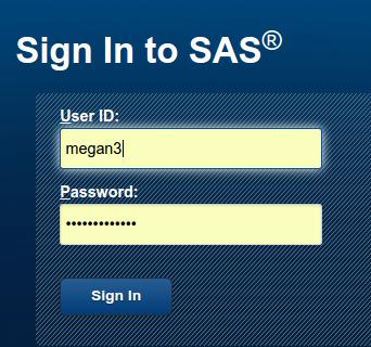 Log into SAS Go back to the page you bookmarked earlier: Type